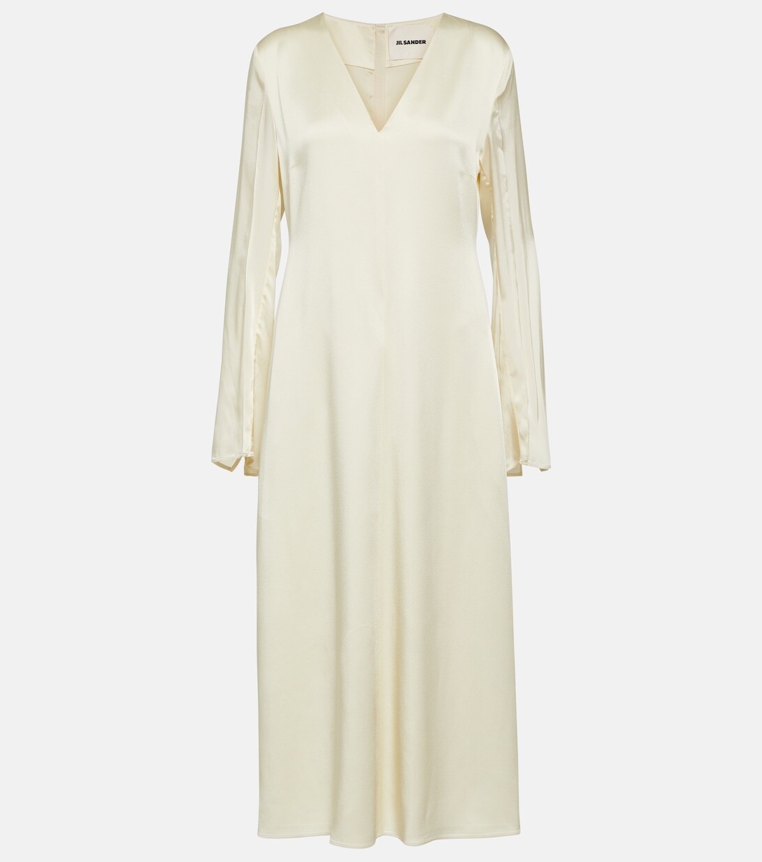 Атласное платье миди JIL SANDER, белый 
Атласное платье миди JIL SANDER, белый