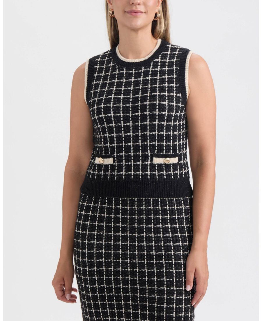 Женский свитер с высоким воротником и контрастной отделкой Ellen Tracy, Black check
Женский свитер с высоким воротником и контрастной отделкой Ellen Tracy, Black check