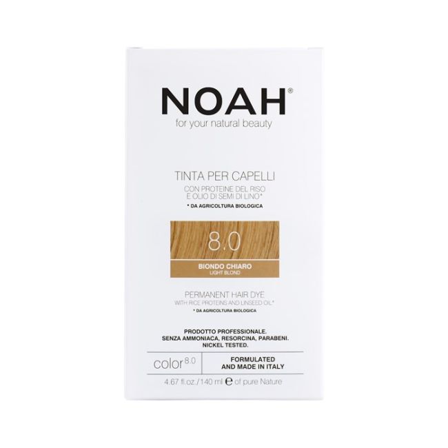 Стойкая краска для волос Tinta per capelli. Noah, цвет 8.0 light blond, 140 мл
Стойкая краска для волос Tinta per capelli. Noah, цвет 8.0 light blond, 140 мл