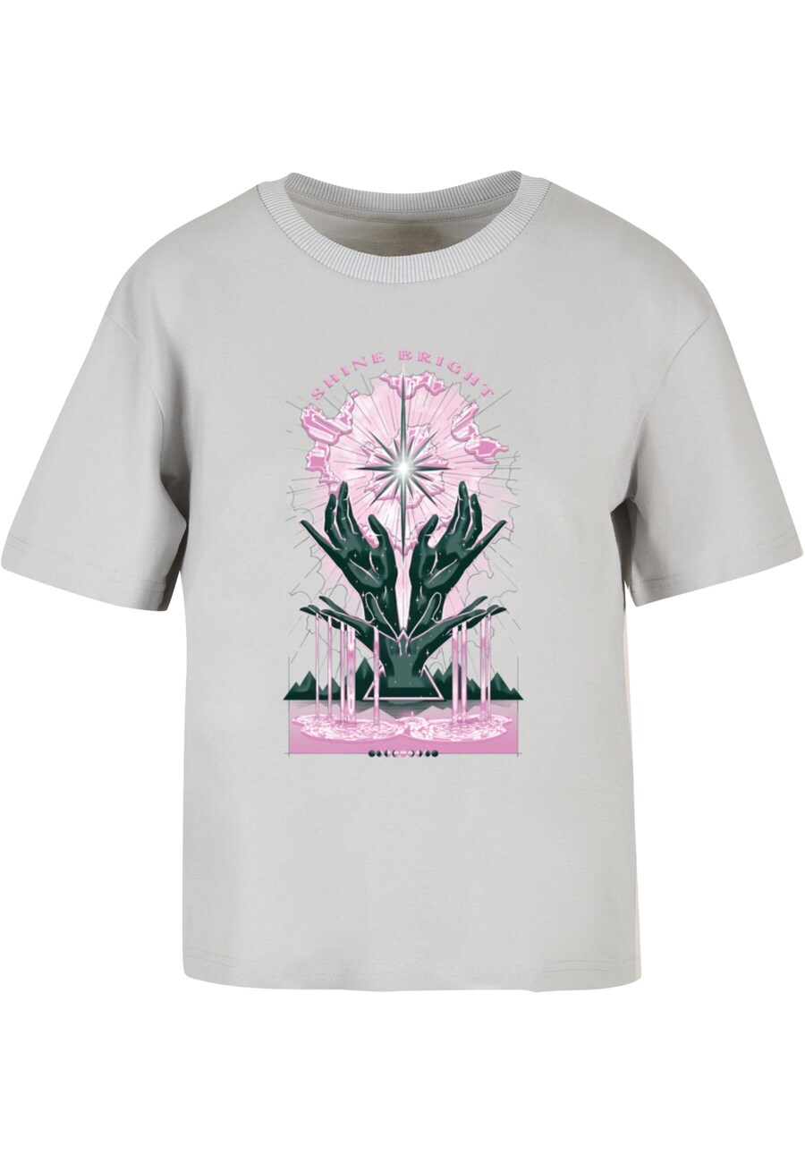 Футболка Mister Tee Shirt Shine Bright, светло-серый 
Футболка Mister Tee Shirt Shine Bright, светло-серый