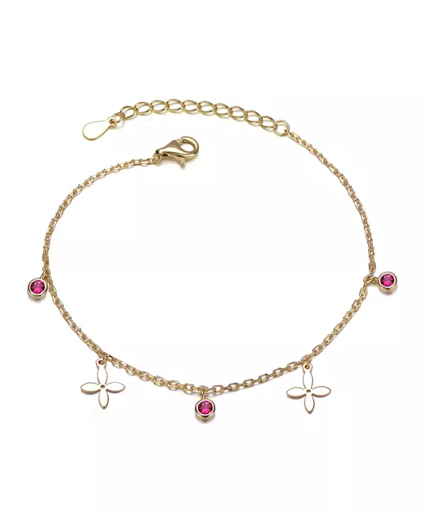 Браслет с позолотой 14 карат, красными кубическими цирконами и цветочным мотивом Gigigirl, red
Браслет с позолотой 14 карат, красными кубическими цирконами и цветочным мотивом Gigigirl, red