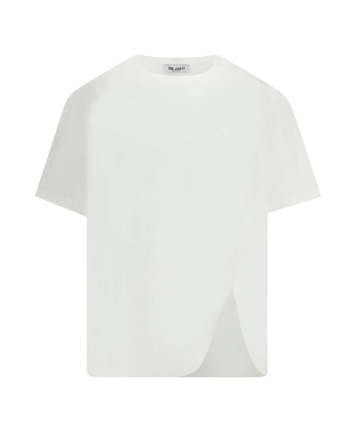 Хлопковая футболка с логотипом и разрезом спереди. The Attico, белый
Хлопковая футболка с логотипом и разрезом спереди. The Attico, белый