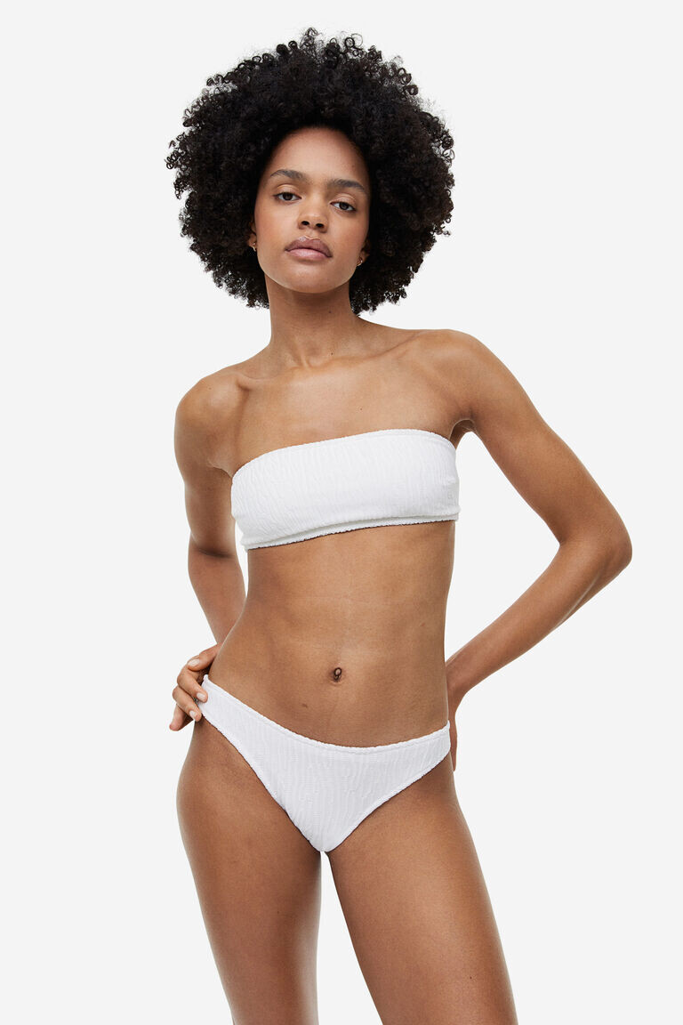 Уплотненный лиф бикини-бандо H&M, белый
Уплотненный лиф бикини-бандо H&M, белый