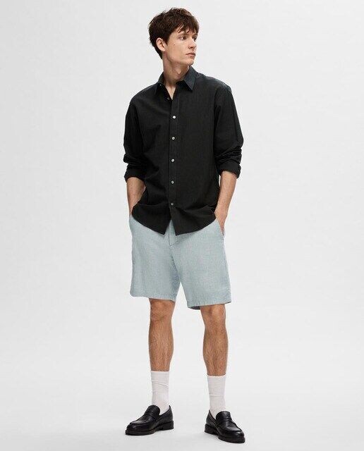 Мужские льняные шорты-бермуды Selected, светло-синий
Мужские льняные шорты-бермуды Selected, светло-синий