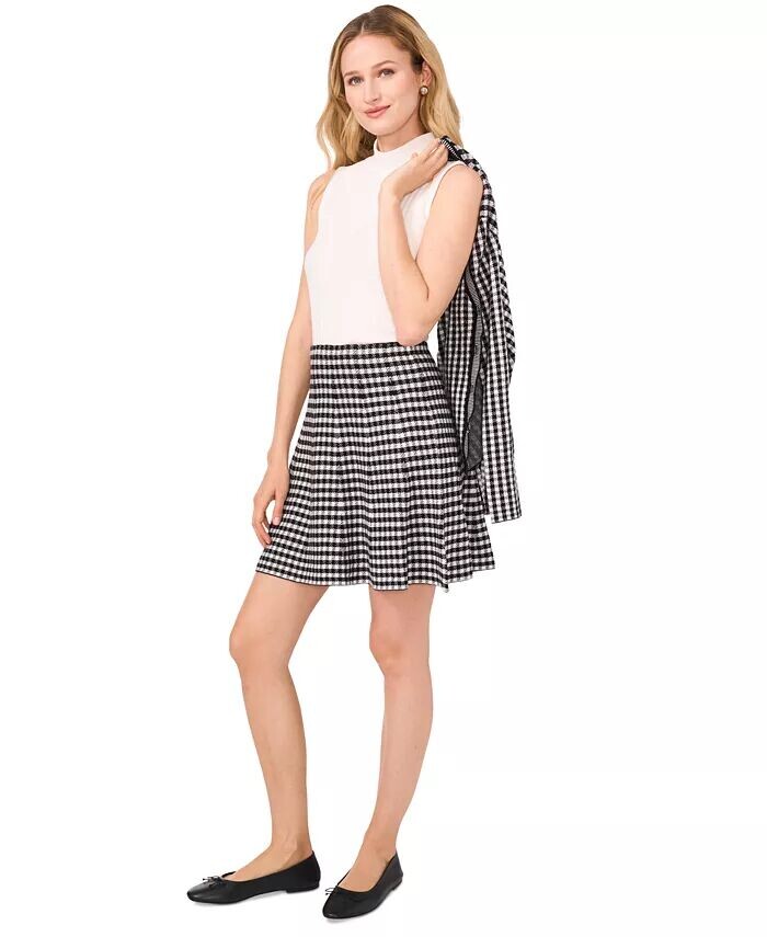 Женский кардиган в мелкую клетку, вязаный топ с воротником-стойкой и мини-юбка CeCe, зеленый
Женский кардиган в мелкую клетку, вязаный топ с воротником-стойкой и мини-юбка CeCe, зеленый