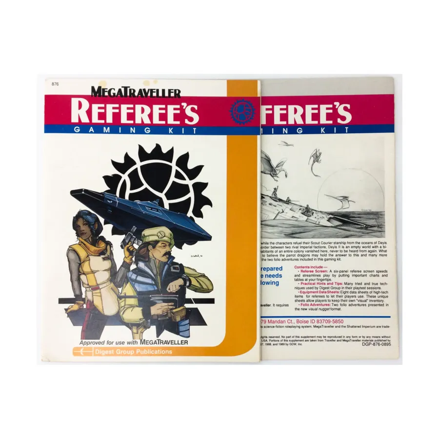 Referee's Gaming Kit - Screen Only!, MegaTraveller (Digest Group Publications), мягкая обложка
Referee's Gaming Kit - Screen Only!, MegaTraveller (Digest Group Publications), мягкая обложка