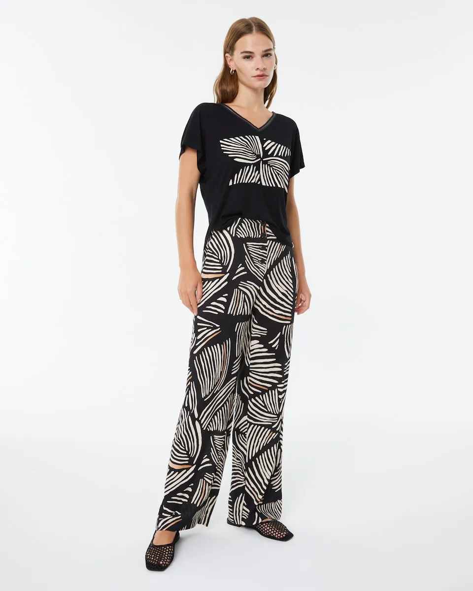 Женские брюки широкого кроя с высокой талией и принтом, с карманами Paz Torras, черный
Женские брюки широкого кроя с высокой талией и принтом, с карманами Paz Torras, черный