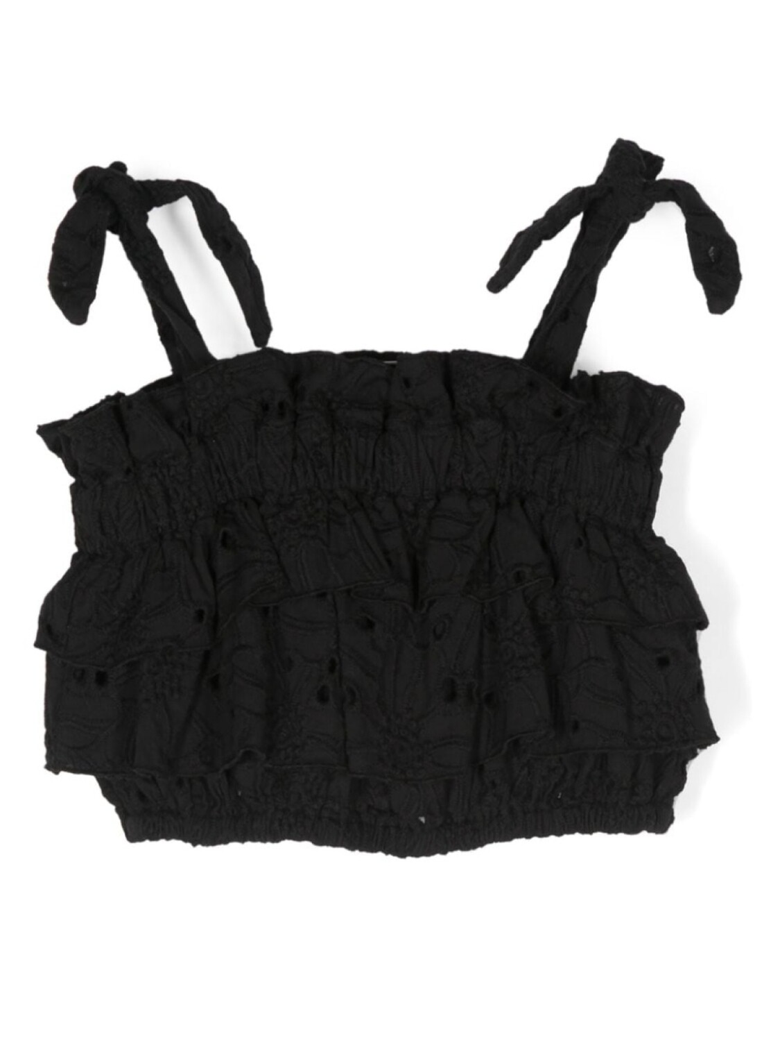 Укороченный топ с английской вышивкой Andorine, черный
Укороченный топ с английской вышивкой Andorine, черный