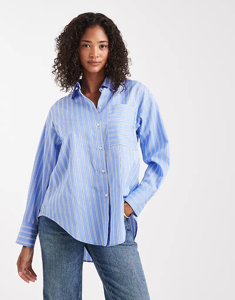 Длинная рубашка ASOS DESIGN свободного кроя в синюю полоску
Длинная рубашка ASOS DESIGN свободного кроя в синюю полоску