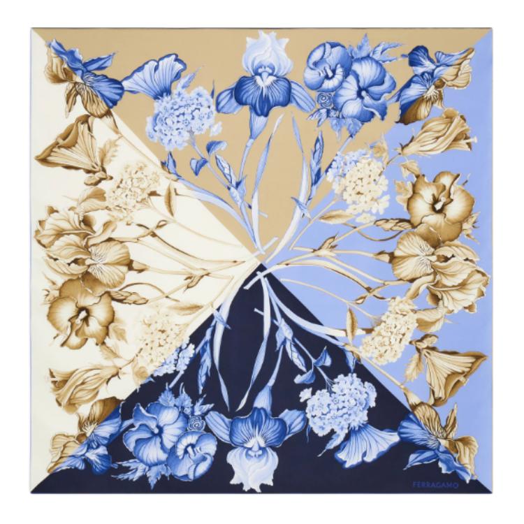 Ferragamo Шарф гортензия, Marine Blue/Stone Color
Ferragamo Шарф гортензия, Marine Blue/Stone Color