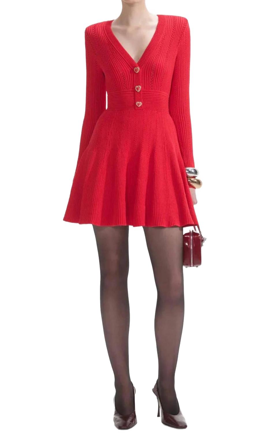 Мини-платье Pointelle красное вязаное Self-Portrait
Мини-платье Pointelle красное вязаное Self-Portrait