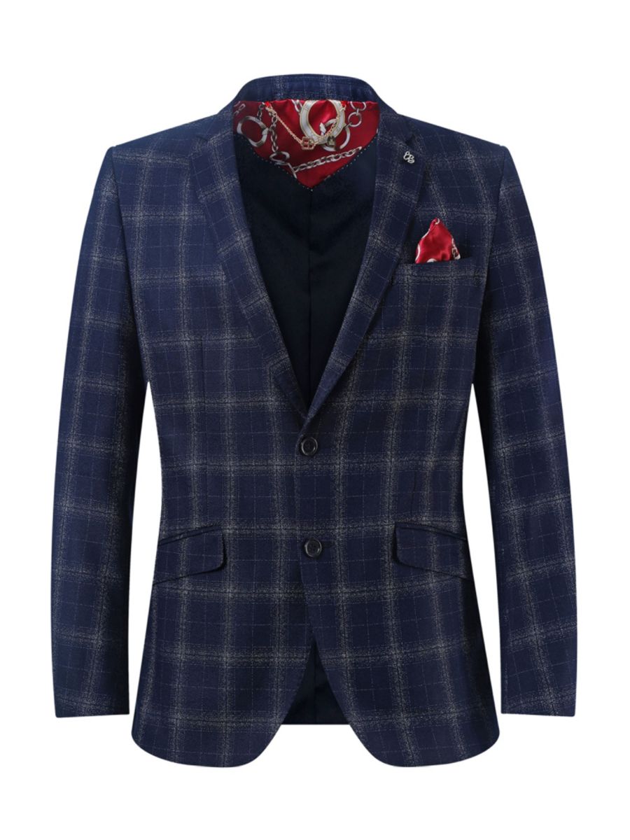 Приталенный однобортный блейзер в клетку Elie Balleh, темно-синий
Приталенный однобортный блейзер в клетку Elie Balleh, темно-синий