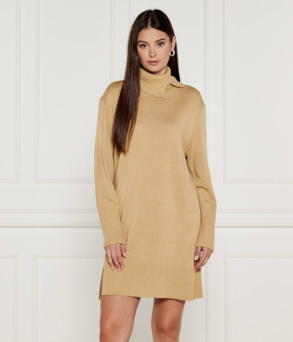 Шерстяное платье с феррингатой Boss Orange, бежевый
Шерстяное платье с феррингатой Boss Orange, бежевый