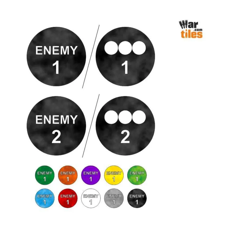 Жетоны врагов — огромные — серые, War Tiles - RPG Tokens
Жетоны врагов — огромные — серые, War Tiles - RPG Tokens