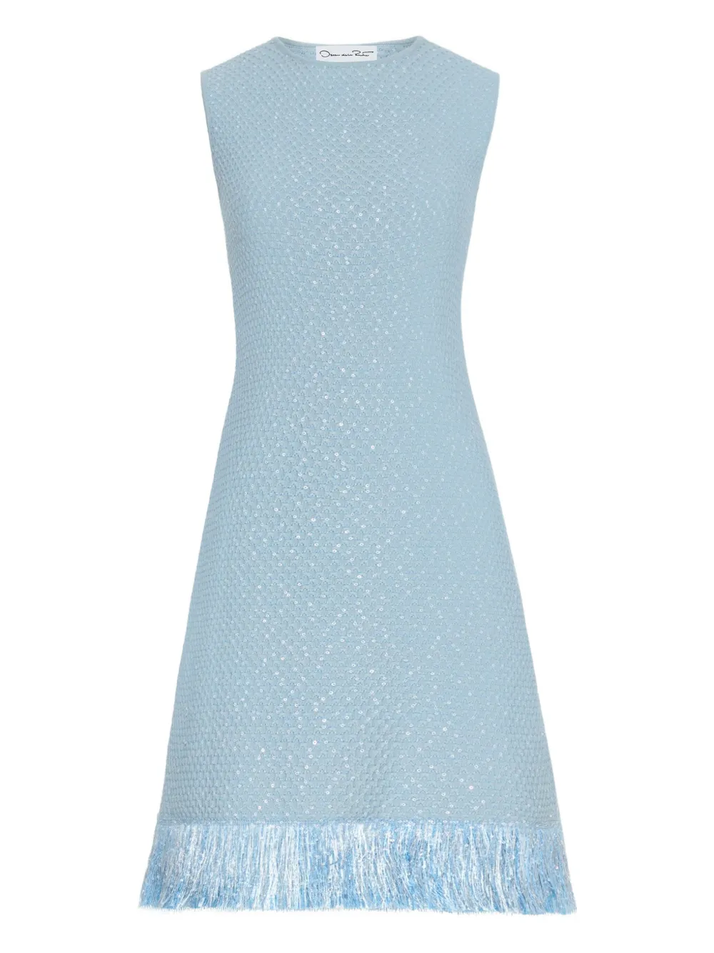 Твидовое платье с пайетками Oscar de la Renta, синий 
Твидовое платье с пайетками Oscar de la Renta, синий