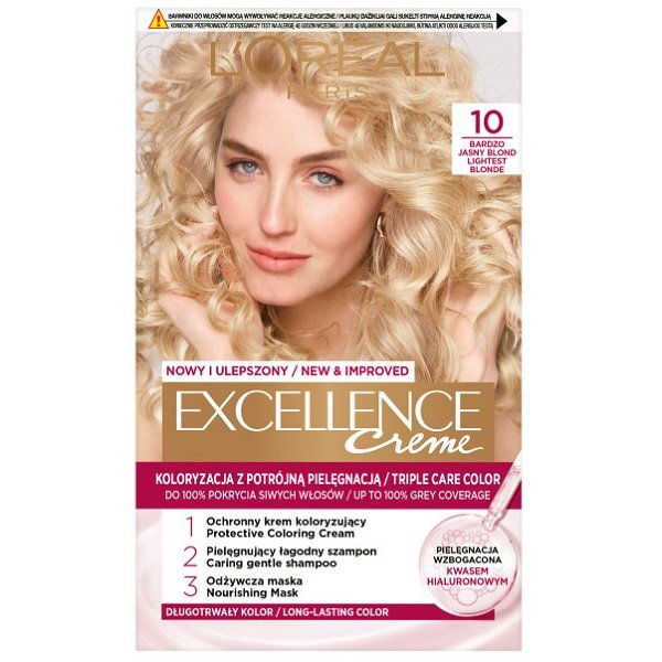 Краска для волос Loreal Excellence Creme New, оттенок Very Light Blonde 10 L'Oreal Paris
Краска для волос Loreal Excellence Creme New, оттенок Very Light Blonde 10 L'Oreal Paris