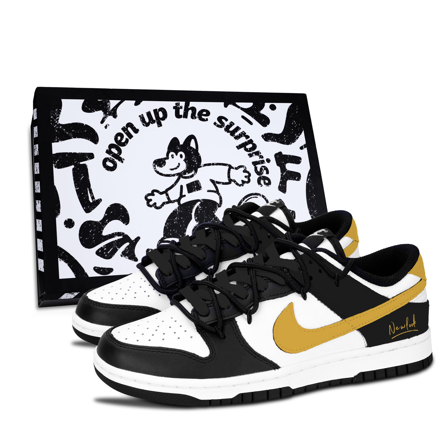 Nike Dunk Black White, Golden Elegant New Order, устойчивые к истиранию низкие кроссовки для скейтбординга Unisex Gold
Nike Dunk Black White, Golden Elegant New Order, устойчивые к истиранию низкие кроссовки для скейтбординга Unisex Gold