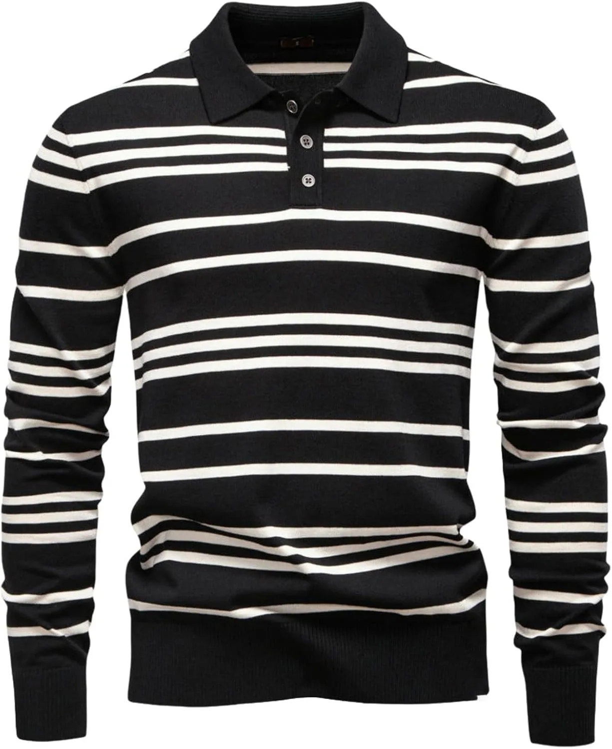 Мужской осенне-зимний черный в полоску воротник-лацкан свитер MUFURONG
Мужской осенне-зимний черный в полоску воротник-лацкан свитер MUFURONG