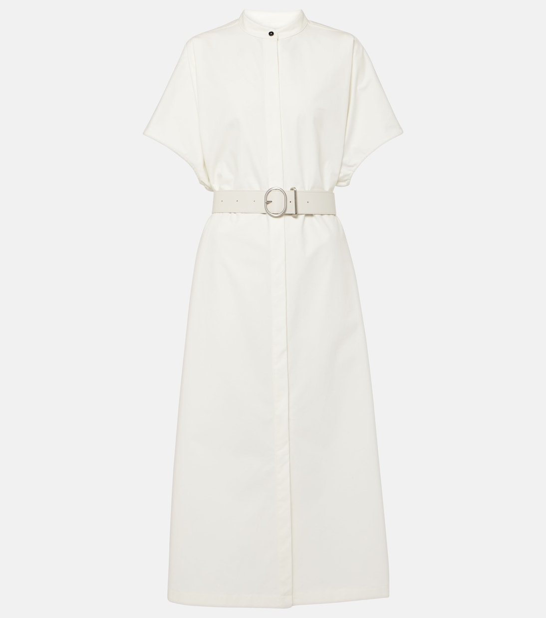 Платье миди из хлопка с поясом и кожаной отделкой Jil Sander, Eggshell
Платье миди из хлопка с поясом и кожаной отделкой Jil Sander, Eggshell