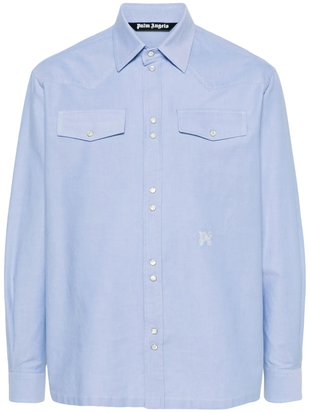 Рубашка с вышитой монограммой PALM ANGELS, синий
Рубашка с вышитой монограммой PALM ANGELS, синий