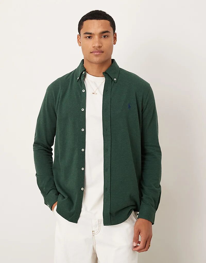 Рубашка пике с логотипом Polo Ralph Lauren темно-зеленого меланжевого цвета
Рубашка пике с логотипом Polo Ralph Lauren темно-зеленого меланжевого цвета
