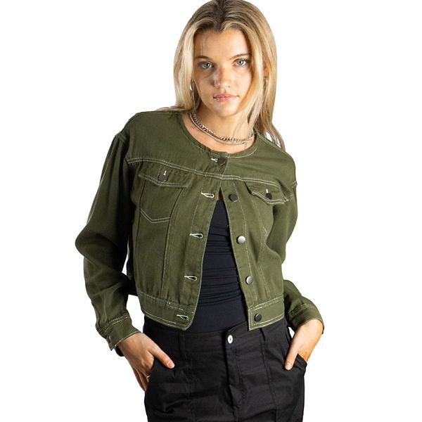 Женская мини-куртка деним без воротника с влагоотталкивающей пропиткой Jess By Meiko, Green
Женская мини-куртка деним без воротника с влагоотталкивающей пропиткой Jess By Meiko, Green