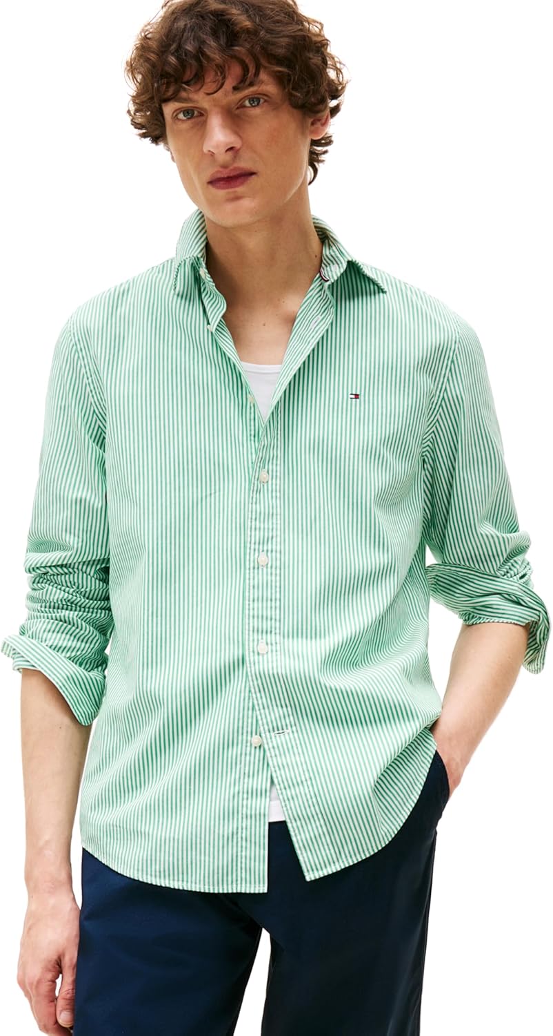 Мужские рубашки Tommy Hilfiger Poplin с длинным рукавом, классического кроя, застегивающиеся на пуговицы, также доступны в размерах для больших и высоких размеров., Olympic Green / Optic White Stripe
Мужские рубашки Tommy Hilfiger Poplin с длинным рукавом, классического кроя, застегивающиеся на пуговицы, также доступны в размерах для больших и высоких размеров., Olympic Green / Optic White Stripe