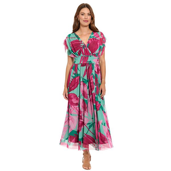 Женское платье-мини с ярусами и воротником-стойкой London Times, Green Pink
Женское платье-мини с ярусами и воротником-стойкой London Times, Green Pink