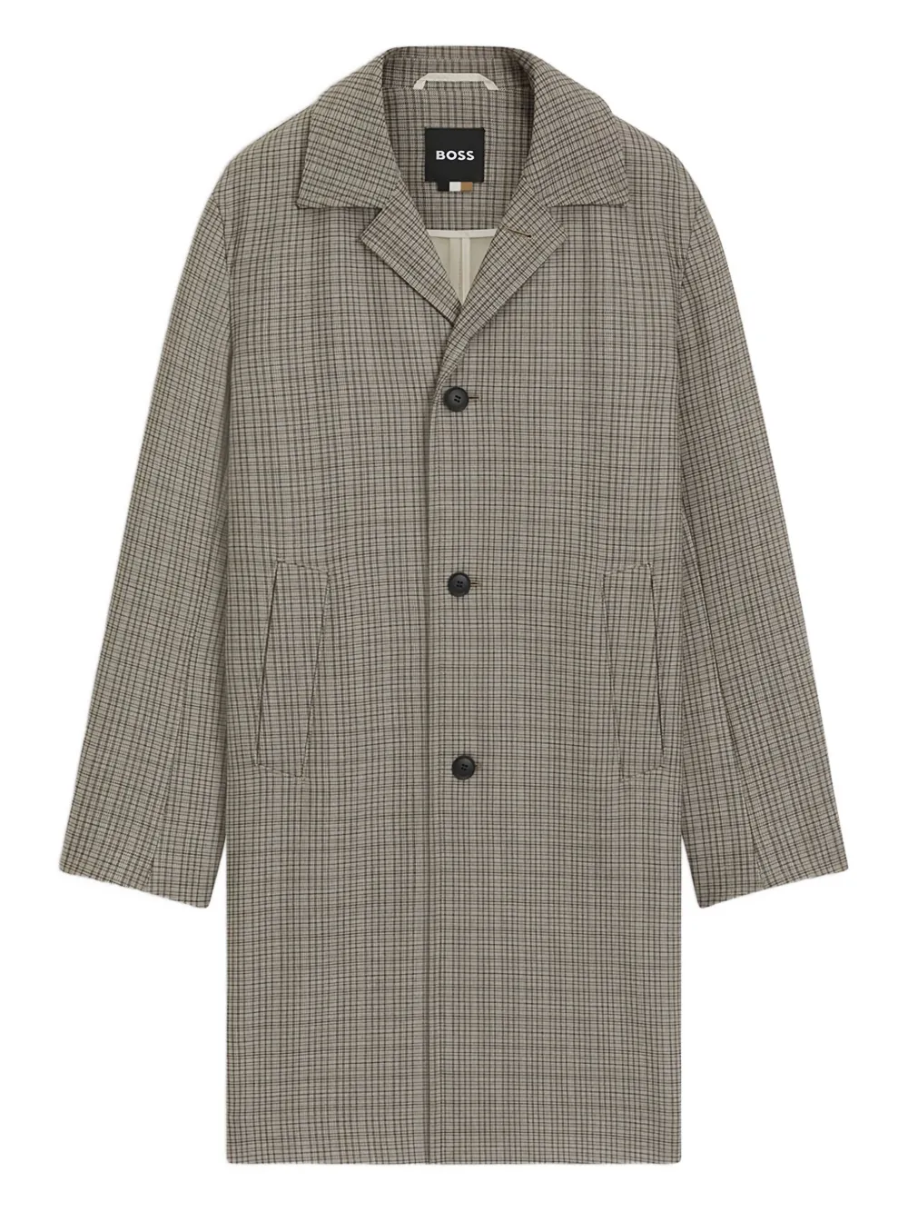 Однобортное пальто в клетку BOSS, нейтральный
Однобортное пальто в клетку BOSS, нейтральный