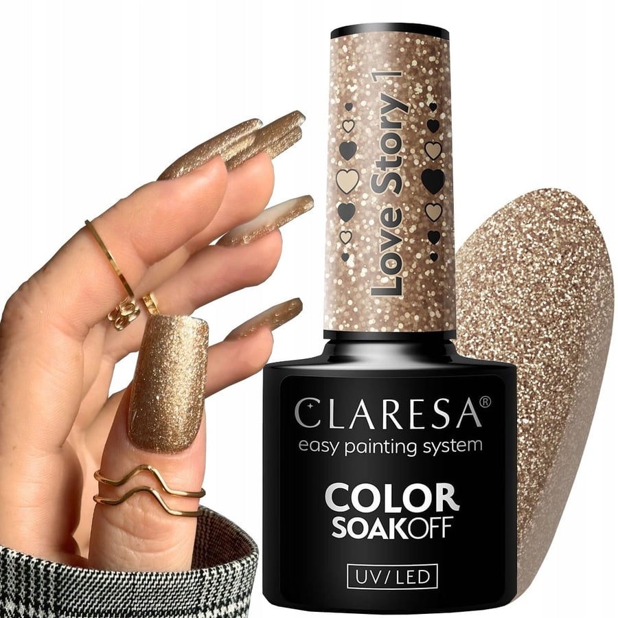 Гибридный лак для ногтей Claresa Love Story 1 с золотыми блестками Puderek
Гибридный лак для ногтей Claresa Love Story 1 с золотыми блестками Puderek