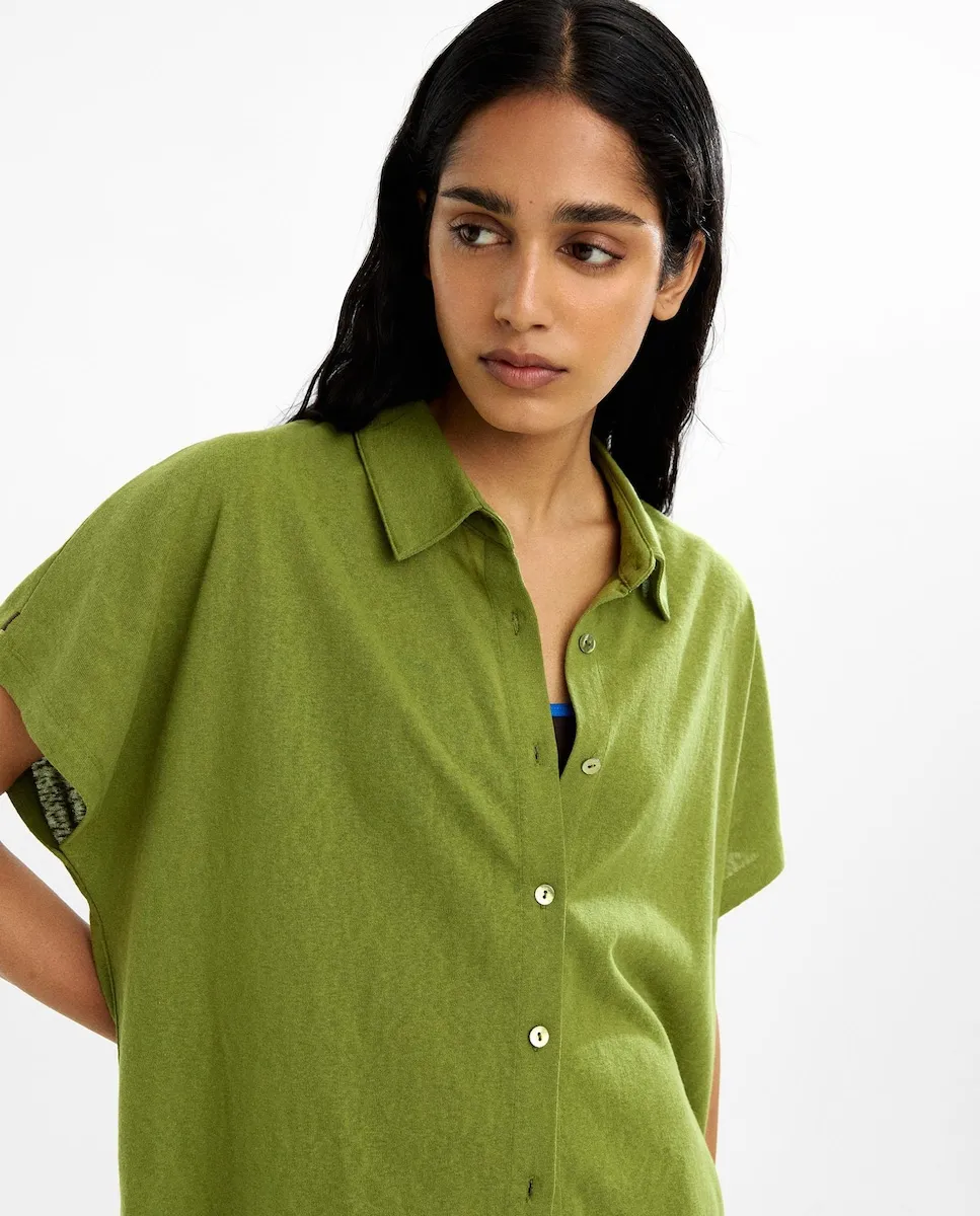 Женская рубашка с коротким рукавом и текстурой Parfois, зеленый
Женская рубашка с коротким рукавом и текстурой Parfois, зеленый