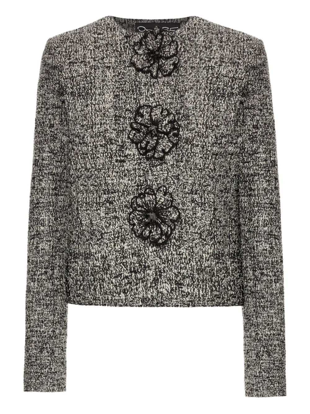 Твидовый жакет с цветочным декором Oscar de la Renta, черный
Твидовый жакет с цветочным декором Oscar de la Renta, черный