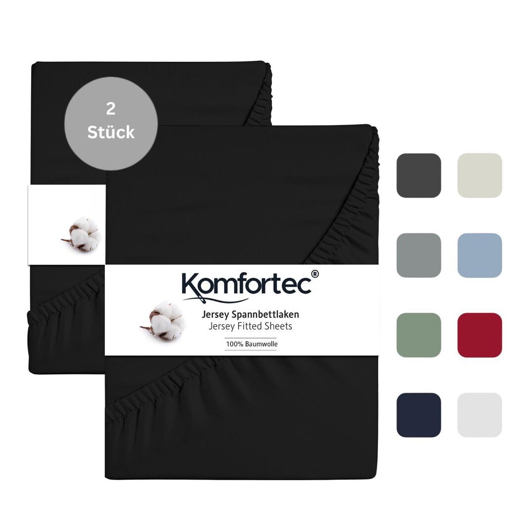 Komfortec упаковка из 2 трикотажных простыней 90 х 200 см, 100% хлопок, двойная упаковка простыней, черных, Черный, Komfortec упаковка из 2 трикотажных простыней 90 х 200 см, 100% хлопок, двойная упаковка простыней, черных
Komfortec упаковка из 2 трикотажных простыней 90 х 200 см, 100% хлопок, двойная упаковка простыней, черных, Черный, Komfortec упаковка из 2 трикотажных простыней 90 х 200 см, 100% хлопок, двойная упаковка простыней, черных