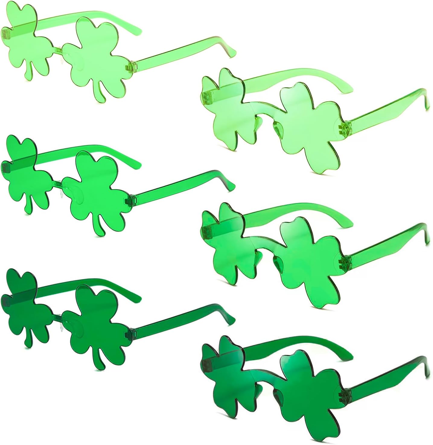 6 солнцезащитных очков в виде клевера ко Дню Святого Патрика, ирландские очки с зеленым клевером, сувениры для взрослых в виде четырехлистного клевера SUNOVELTIES, 3a Clover+3c Four Leaf
6 солнцезащитных очков в виде клевера ко Дню Святого Патрика, ирландские очки с зеленым клевером, сувениры для взрослых в виде четырехлистного клевера SUNOVELTIES, 3a Clover+3c Four Leaf