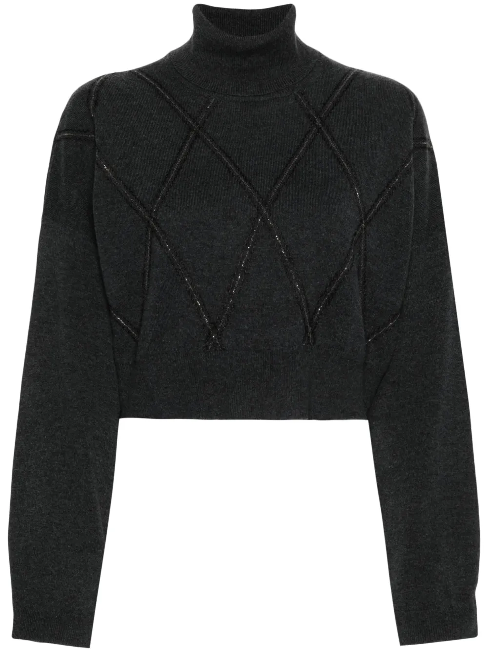 Укороченный топ с декором Monili Brunello Cucinelli, серый
Укороченный топ с декором Monili Brunello Cucinelli, серый