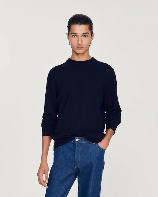 Мужской кашемировый свитер с круглым вырезом Sandro, темно-синий
Мужской кашемировый свитер с круглым вырезом Sandro, темно-синий