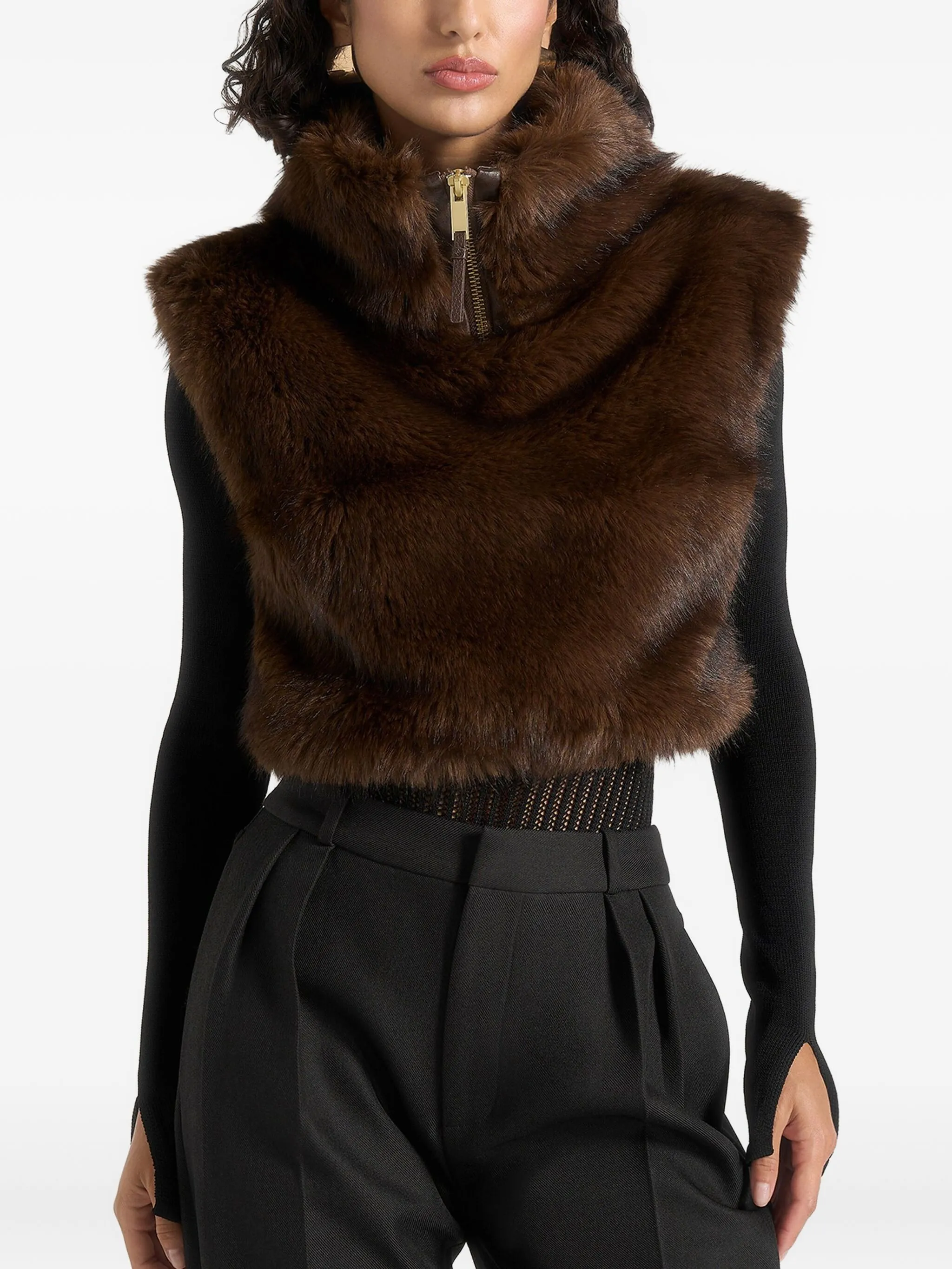 Жилет Nyla с высоким воротником на молнии Manière De Voir, коричневый
Жилет Nyla с высоким воротником на молнии Manière De Voir, коричневый