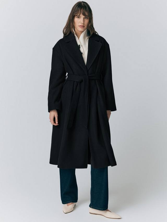 Роскошное шерстяное пальто с поясом от габриэль Ghost, черный 
Роскошное шерстяное пальто с поясом от габриэль Ghost, черный