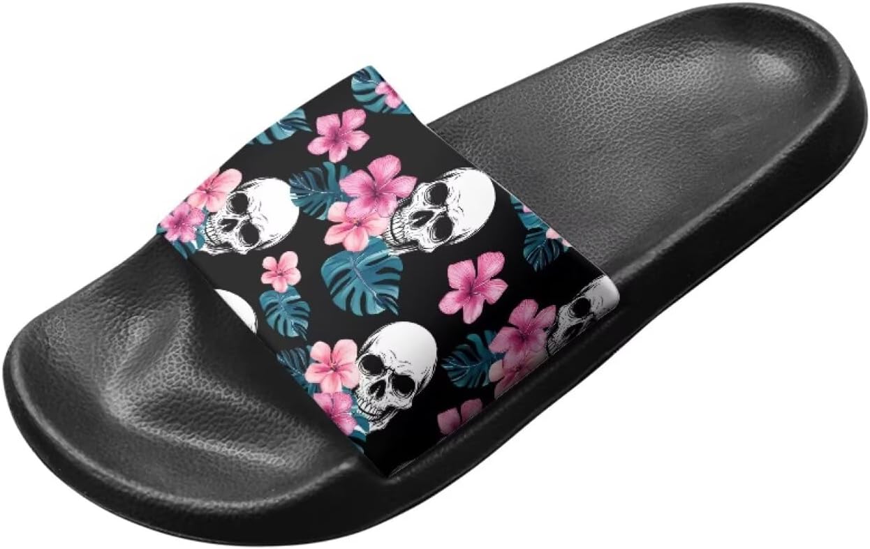 Сандалии Binienty с одной полоской для женщин и мужчин, нескользящие, повседневные, для прогулок, пляжные шлепанцы с поддержкой свода стопы, Skull Palm Leaf Hibiscus
Сандалии Binienty с одной полоской для женщин и мужчин, нескользящие, повседневные, для прогулок, пляжные шлепанцы с поддержкой свода стопы, Skull Palm Leaf Hibiscus