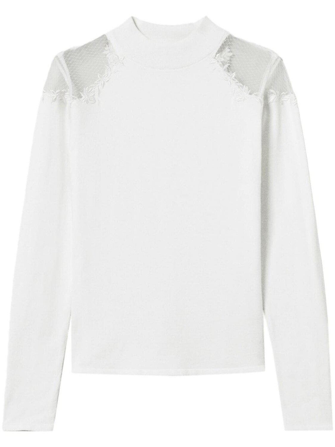 Свитер с высоким воротником и вышивкой TWINSET, белый
Свитер с высоким воротником и вышивкой TWINSET, белый