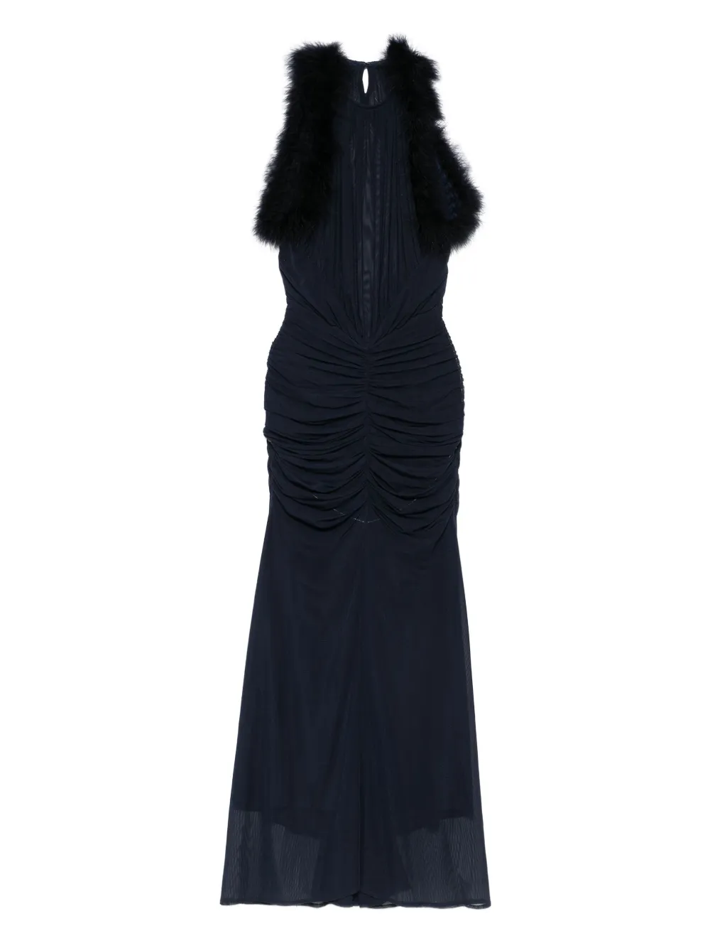 Платье с отделкой и рюшами Mugler, синий
Платье с отделкой и рюшами Mugler, синий