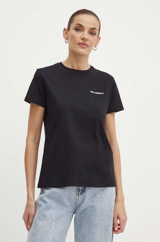 Хлопковая футболка Karl Lagerfeld, черный 
Хлопковая футболка Karl Lagerfeld, черный