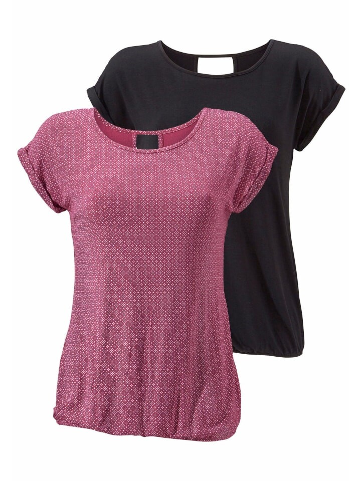 Футболка LASCANA, цвет beere/gemustert, schwarz
Футболка LASCANA, цвет beere/gemustert, schwarz