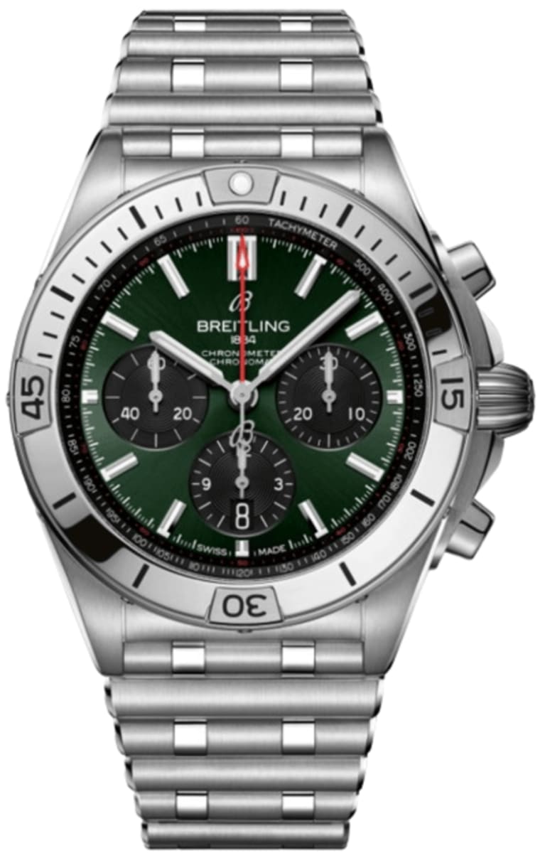 Breitling Chronomat B01 42 хронограф автоматический зеленый циферблат стальные мужские часы AB0134101L2A1
Breitling Chronomat B01 42 хронограф автоматический зеленый циферблат стальные мужские часы AB0134101L2A1
