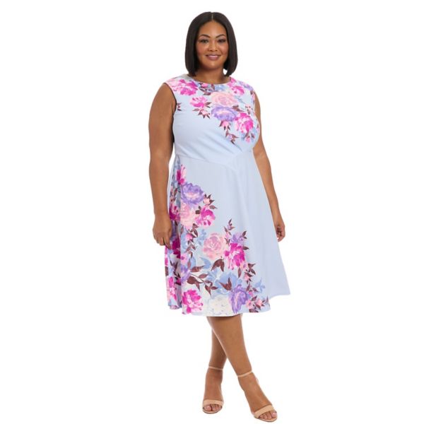 Платье миди без рукавов из крепа для полных женщин London Times, голубой
Платье миди без рукавов из крепа для полных женщин London Times, голубой