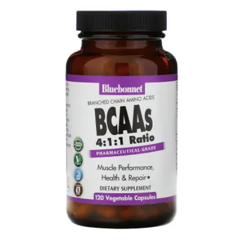 BCAA Bluebonnet Nutrition в соотношении 4:1:1, 120 капсул
BCAA Bluebonnet Nutrition в соотношении 4:1:1, 120 капсул