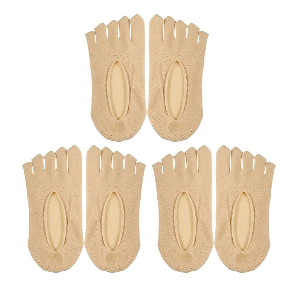 3 пары носков с пятью пальцами, дышащие мягкие модные женские носки без показа Unique Bargains, бежевый 
3 пары носков с пятью пальцами, дышащие мягкие модные женские носки без показа Unique Bargains, бежевый