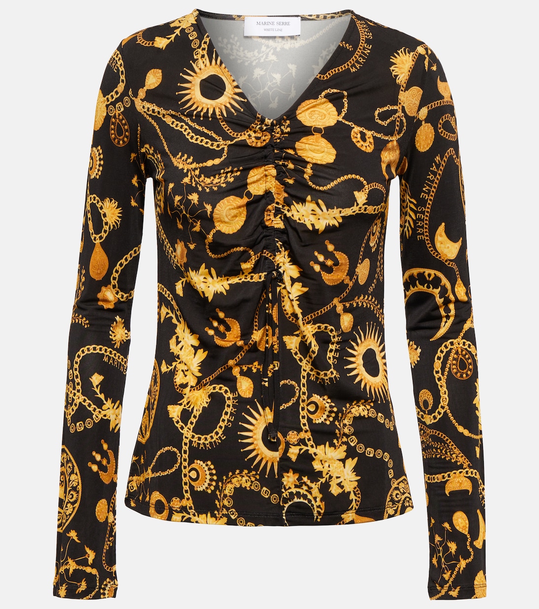 Топ с принтом и сборками Marine Serre, Ornament Black
Топ с принтом и сборками Marine Serre, Ornament Black