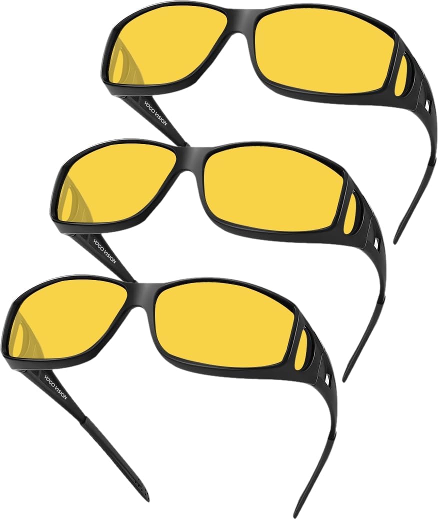 Очки для вождения в ночное время Success Eyewear с антибликовым покрытием, желтым оттенком, снижающим блики, надеваются поверх солнцезащитных очков. Подходят для мужчин и женщин, Pk 3: Matt Black
Очки для вождения в ночное время Success Eyewear с антибликовым покрытием, желтым оттенком, снижающим блики, надеваются поверх солнцезащитных очков. Подходят для мужчин и женщин, Pk 3: Matt Black