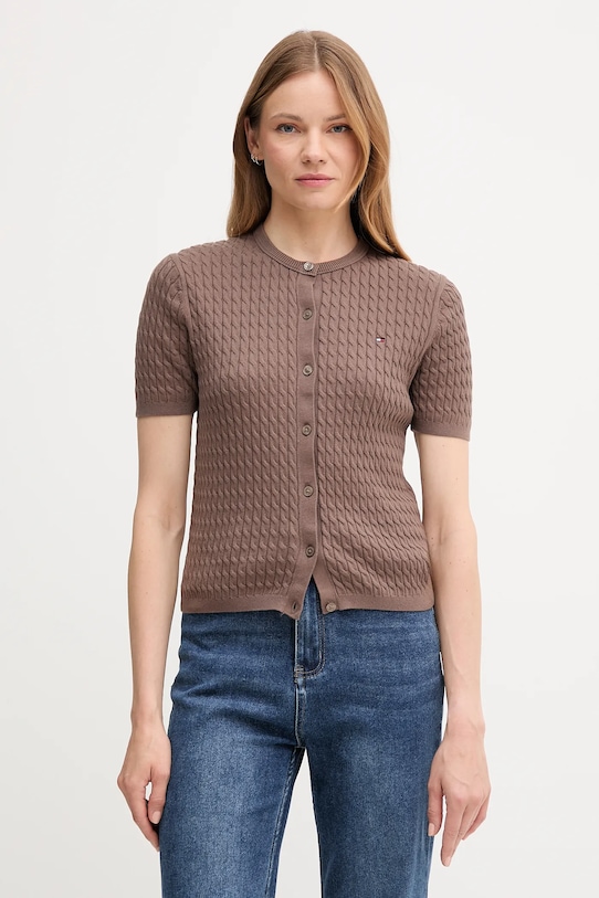 Хлопковый кардиган Tommy Hilfiger, коричневый
Хлопковый кардиган Tommy Hilfiger, коричневый